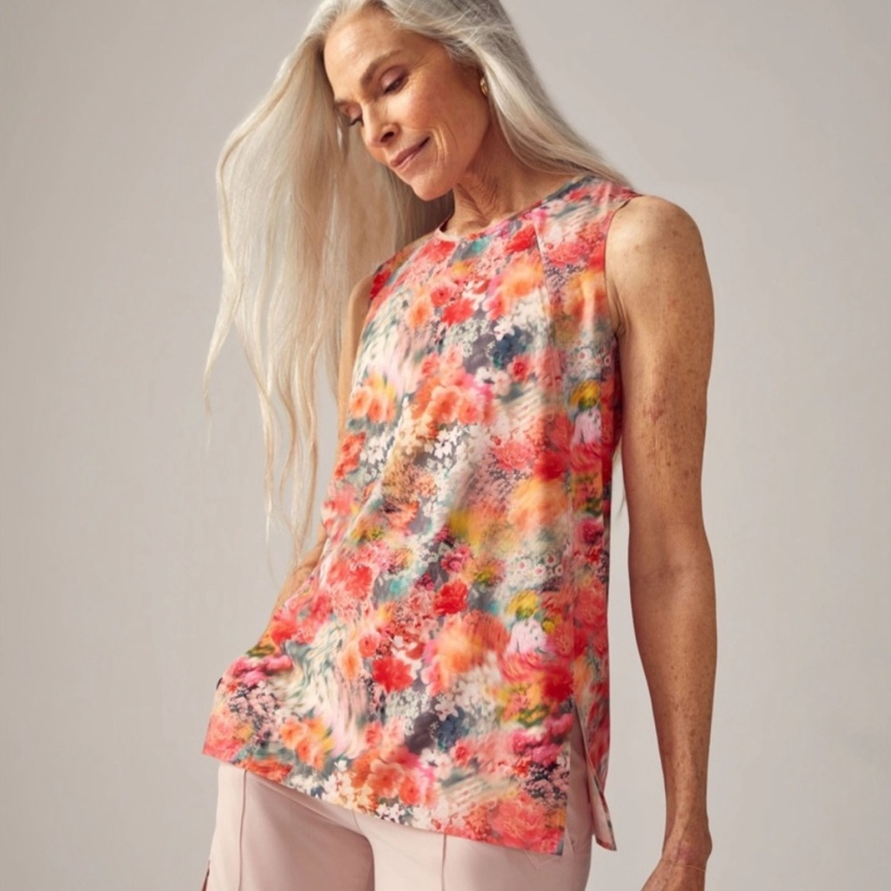 Athleta Women's Zephyr Refined Tank Renewed Bloom Spring Pink Size large